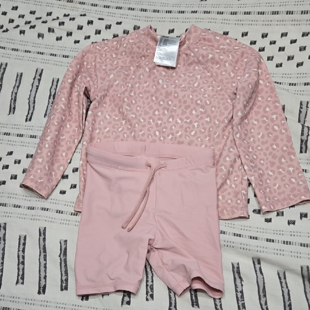 H&M Pink Animal Print Swim Set